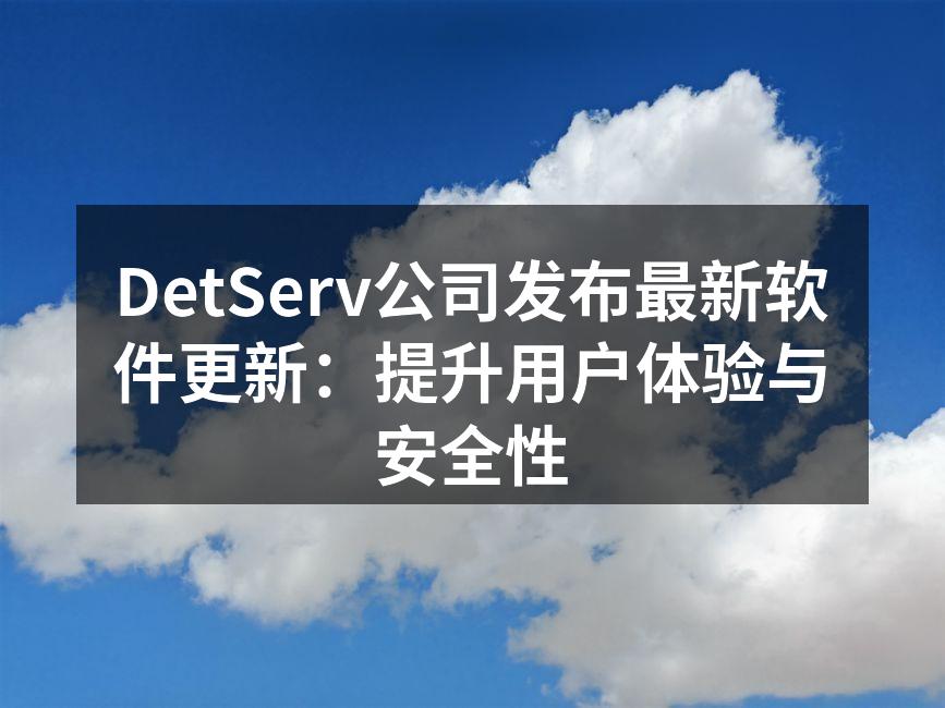 DetServ公司发布最新软件更新:提升用户体验与安全性